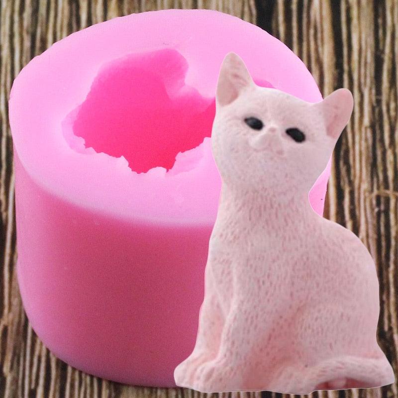 3D Cat Candle Silicone Molds Soap Mold Cake Decorating Tools Cake Baking Candy Chocolate Gumpaste Moulds Kitten Candle Mold Cute Cat Silicone Mold For Fondant Mini Soap Stevvex