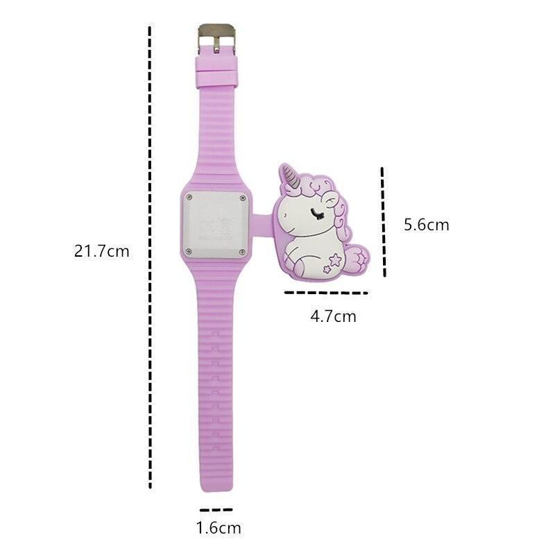 3D Childrens Watch Cute Unicorn LED Electronic Kids Watches Boys Girls Silicone Toy Wristwatches Learning Time 3D Cute Toddler Shape Clamshell Design Kids Digital Led Watch For Kids Birthday Presents Gifts Stevvex