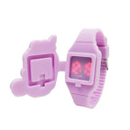 3D Childrens Watch Cute Unicorn LED Electronic Kids Watches Boys Girls Silicone Toy Wristwatches Learning Time 3D Cute Toddler Shape Clamshell Design Kids Digital Led Watch For Kids Birthday Presents Gifts Stevvex
