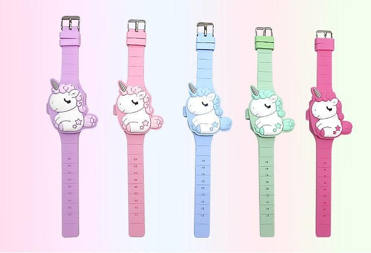 3D Childrens Watch Cute Unicorn LED Electronic Kids Watches Boys Girls Silicone Toy Wristwatches Learning Time 3D Cute Toddler Shape Clamshell Design Kids Digital Led Watch For Kids Birthday Presents Gifts Stevvex