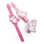 3D Childrens Watch Cute Unicorn LED Electronic Kids Watches Boys Girls Silicone Toy Wristwatches Learning Time 3D Cute Toddler Shape Clamshell Design Kids Digital Led Watch For Kids Birthday Presents Gifts Stevvex