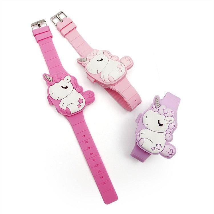 3D Childrens Watch Cute Unicorn LED Electronic Kids Watches Boys Girls Silicone Toy Wristwatches Learning Time 3D Cute Toddler Shape Clamshell Design Kids Digital Led Watch For Kids Birthday Presents Gifts Stevvex