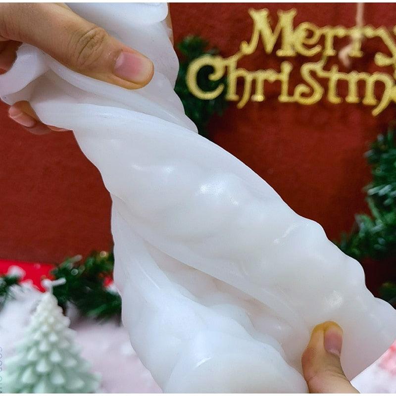 3D Christmas Candle Silicone Mold Santa Claus Christmas Tree 3D Silicone Candle Resin Mold DIY Aromatherapy Wax Candle Soap Concrete Clay Craft Cake Home Party Decor Creative DIY Scented Aromatherapy Candle Making Mold Decor Stevvex
