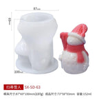 3D Christmas Candle Silicone Mold Santa Claus Christmas Tree 3D Silicone Candle Resin Mold DIY Aromatherapy Wax Candle Soap Concrete Clay Craft Cake Home Party Decor Creative DIY Scented Aromatherapy Candle Making Mold Decor Stevvex