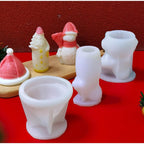 3D Christmas Candle Silicone Mold Santa Claus Christmas Tree 3D Silicone Candle Resin Mold DIY Aromatherapy Wax Candle Soap Concrete Clay Craft Cake Home Party Decor Creative DIY Scented Aromatherapy Candle Making Mold Decor Stevvex