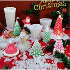 3D Christmas Candle Silicone Mold Santa Claus Christmas Tree 3D Silicone Candle Resin Mold DIY Aromatherapy Wax Candle Soap Concrete Clay Craft Cake Home Party Decor Creative DIY Scented Aromatherapy Candle Making Mold Decor Stevvex