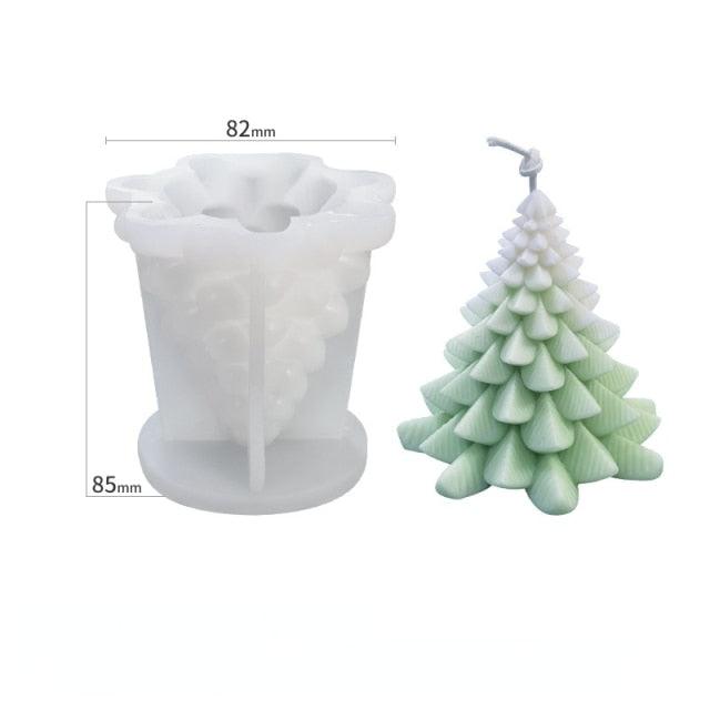 3D Christmas Tree Candle Mold DIY Scented Candle Christmas Tree Silicone Mold Candle Soap Mold Flexible Mold For Candle Making Pine Tree Molds DIY Cake Decorating Candle Silicone Mold Pine Tree Resin Soap Mold Christmas Gift Craft Home Decor Stevvex