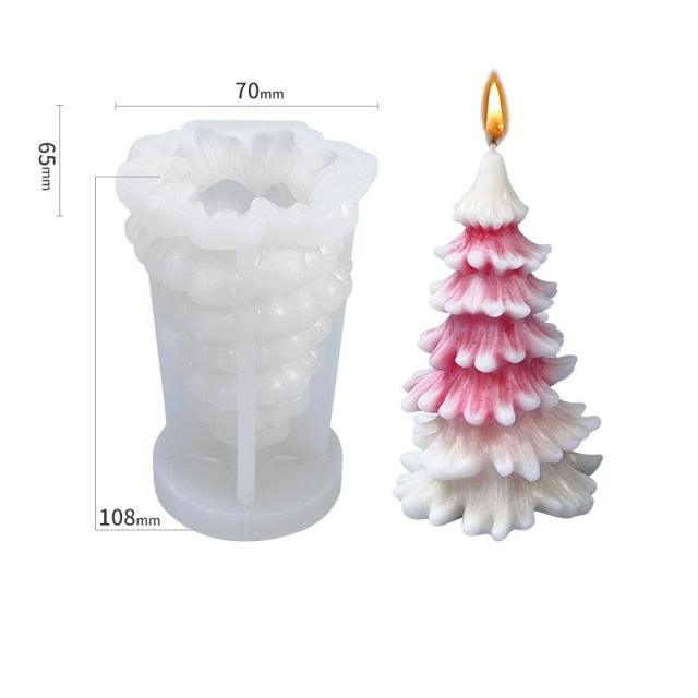 3D Christmas Tree Candle Mold DIY Scented Candle Christmas Tree Silicone Mold Candle Soap Mold Flexible Mold For Candle Making Pine Tree Molds DIY Cake Decorating Candle Silicone Mold Pine Tree Resin Soap Mold Christmas Gift Craft Home Decor Stevvex