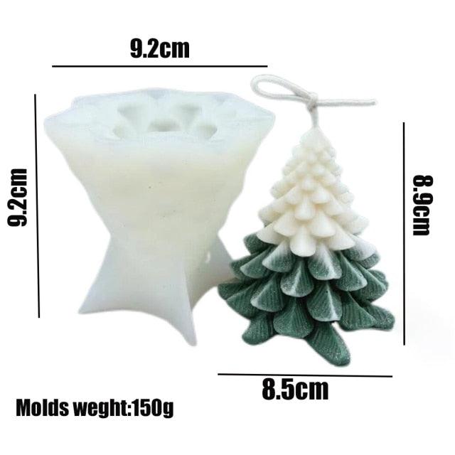 3D Christmas Tree Candle Mold DIY Scented Candle Christmas Tree Silicone Mold Candle Soap Mold Flexible Mold For Candle Making Pine Tree Molds DIY Cake Decorating Candle Silicone Mold Pine Tree Resin Soap Mold Christmas Gift Craft Home Decor Stevvex