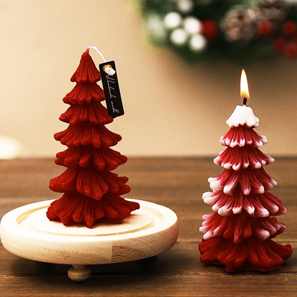 3D Christmas Tree Candle Mold DIY Scented Candle Christmas Tree Silicone Mold Candle Soap Mold Flexible Mold For Candle Making Pine Tree Molds DIY Cake Decorating Candle Silicone Mold Pine Tree Resin Soap Mold Christmas Gift Craft Home Decor Stevvex