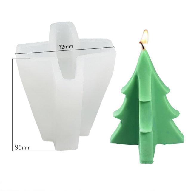 3D Christmas Tree Candle Mold DIY Scented Candle Christmas Tree Silicone Mold Candle Soap Mold Flexible Mold For Candle Making Pine Tree Molds DIY Cake Decorating Candle Silicone Mold Pine Tree Resin Soap Mold Christmas Gift Craft Home Decor Stevvex