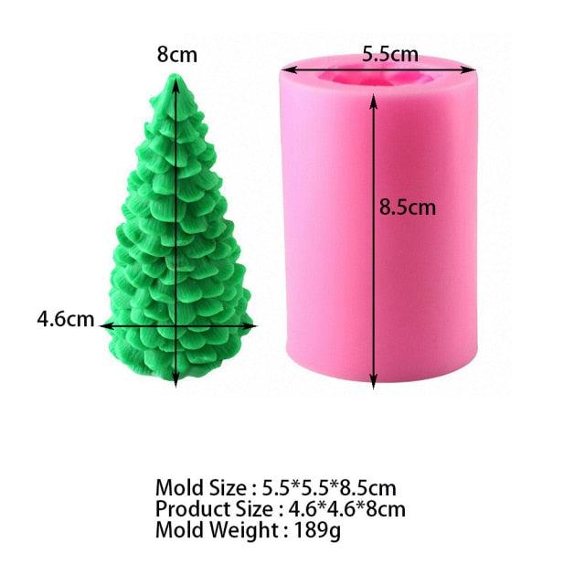3D Christmas Tree Candle Mold DIY Scented Candle Christmas Tree Silicone Mold Candle Soap Mold Flexible Mold For Candle Making Pine Tree Molds DIY Cake Decorating Candle Silicone Mold Pine Tree Resin Soap Mold Christmas Gift Craft Home Decor Stevvex