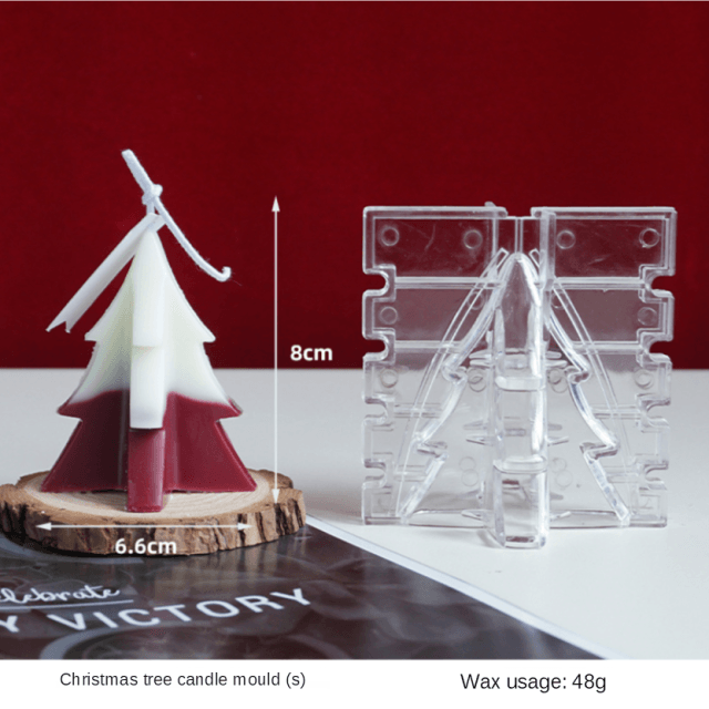 3D Christmas Tree Candle Mold DIY Scented Candle Christmas Tree Silicone Mold Candle Soap Mold Flexible Mold For Candle Making Pine Tree Molds DIY Cake Decorating Candle Silicone Mold Pine Tree Resin Soap Mold Christmas Gift Craft Home Decor Stevvex