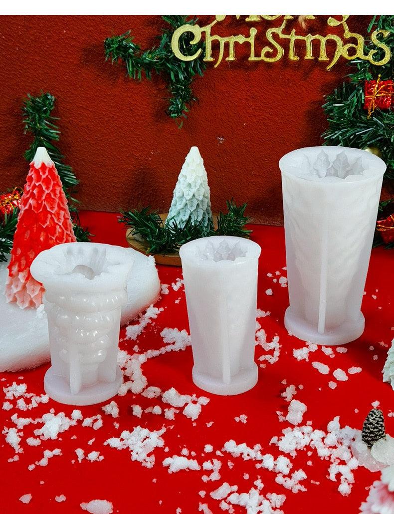 3D Christmas Tree Candle Mold DIY Scented Candle Christmas Tree Silicone Mold Candle Soap Mold Flexible Mold For Candle Making Pine Tree Molds DIY Cake Decorating Candle Silicone Mold Pine Tree Resin Soap Mold Christmas Gift Craft Home Decor Stevvex
