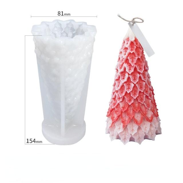 3D Christmas Tree Candle Mold DIY Scented Candle Christmas Tree Silicone Mold Candle Soap Mold Flexible Mold For Candle Making Pine Tree Molds DIY Cake Decorating Candle Silicone Mold Pine Tree Resin Soap Mold Christmas Gift Craft Home Decor Stevvex