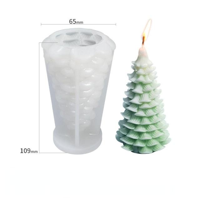 3D Christmas Tree Candle Mold DIY Scented Candle Christmas Tree Silicone Mold Candle Soap Mold Flexible Mold For Candle Making Pine Tree Molds DIY Cake Decorating Candle Silicone Mold Pine Tree Resin Soap Mold Christmas Gift Craft Home Decor Stevvex