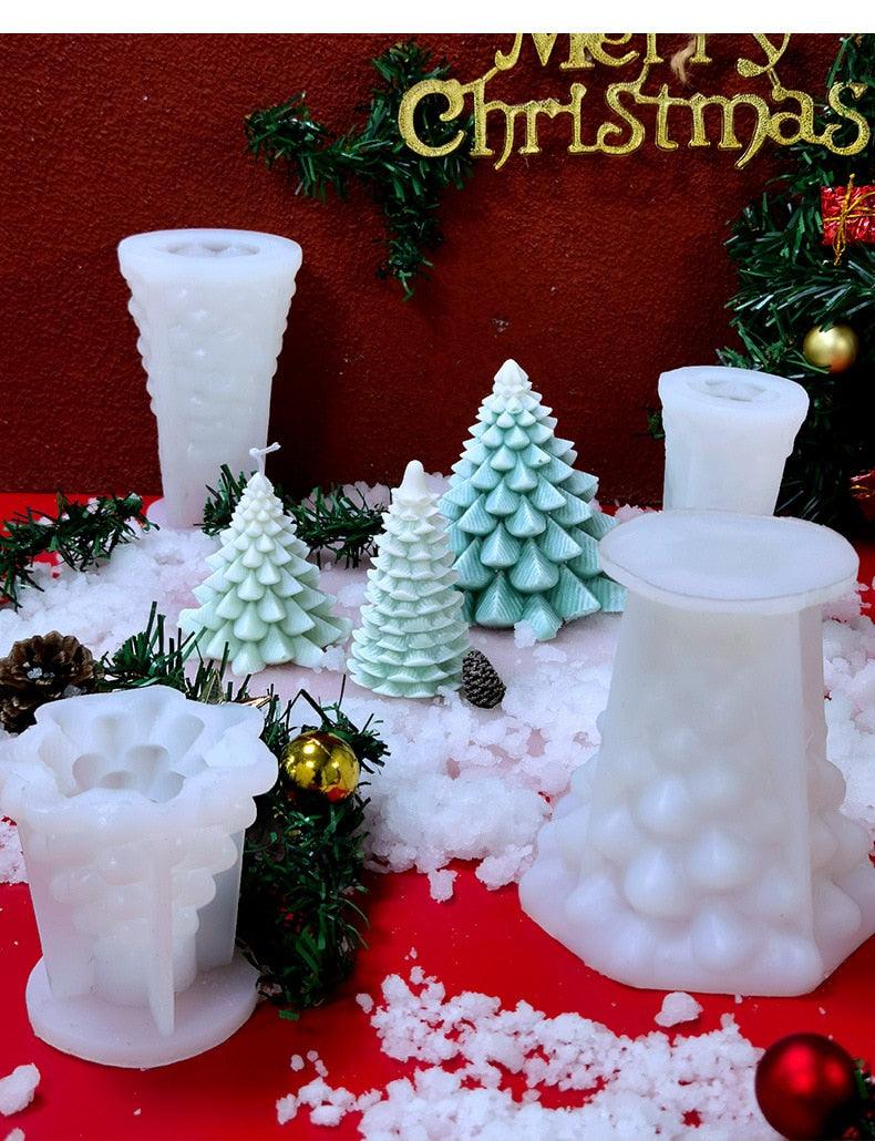 3D Christmas Tree Candle Mold DIY Scented Candle Christmas Tree Silicone Mold Candle Soap Mold Flexible Mold For Candle Making Pine Tree Molds DIY Cake Decorating Candle Silicone Mold Pine Tree Resin Soap Mold Christmas Gift Craft Home Decor Stevvex