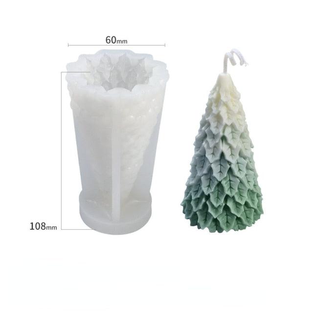3D Christmas Tree Candle Mold DIY Scented Candle Christmas Tree Silicone Mold Candle Soap Mold Flexible Mold For Candle Making Pine Tree Molds DIY Cake Decorating Candle Silicone Mold Pine Tree Resin Soap Mold Christmas Gift Craft Home Decor Stevvex