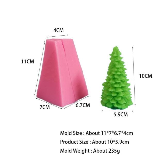 3D Christmas Tree Candle Mold DIY Scented Candle Christmas Tree Silicone Mold Candle Soap Mold Flexible Mold For Candle Making Pine Tree Molds DIY Cake Decorating Candle Silicone Mold Pine Tree Resin Soap Mold Christmas Gift Craft Home Decor Stevvex