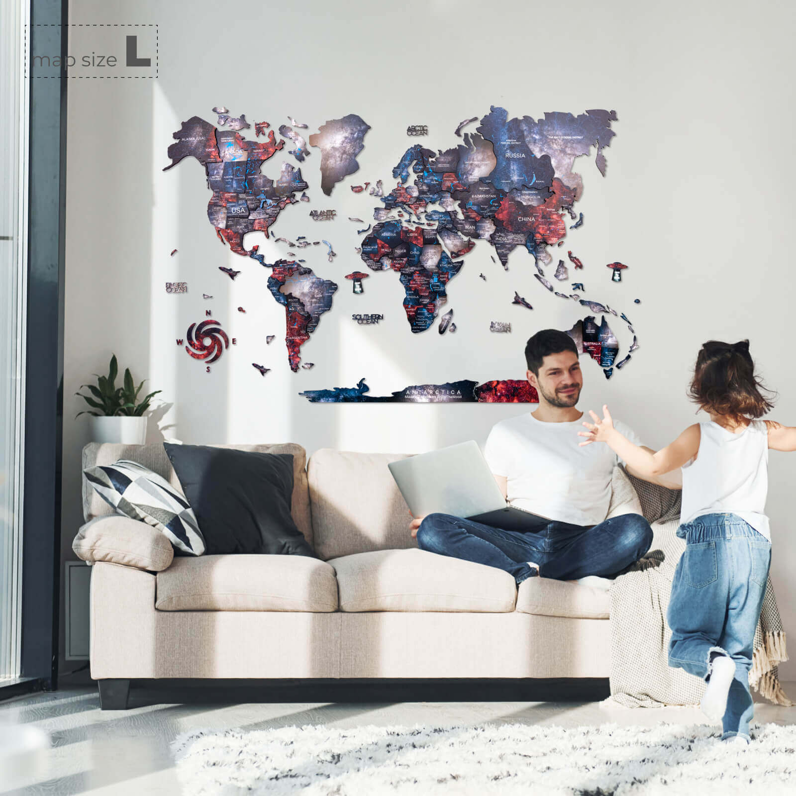 3D Wooden World Map Alcor Enjoy The Wood
