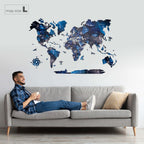 3D Wooden World Map Space Enjoy The Wood