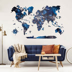 3D Wooden World Map Space Enjoy The Wood