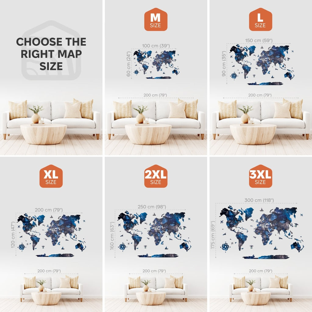 3D Wooden World Map Space Enjoy The Wood