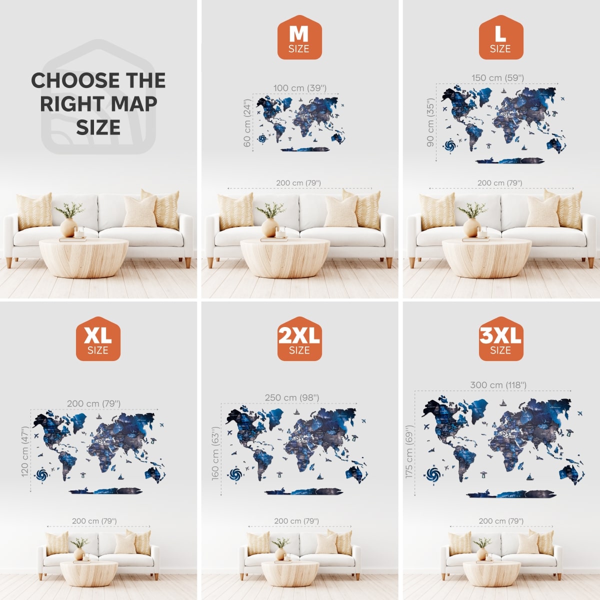 3D Luminous/Magnetic Colored Wooden World Map Space - SJB-DIAMOND ELITES