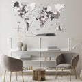 3D Wooden World Map Concrete Enjoy The Wood