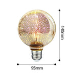 3D Decoration Light Bulb Star Fireworks Lamp Holiday Night Light Decorative Antique Filament Light Warm Cage Filament Galaxy Inspired Light Light bulb for Most Lamp Pendant and Ceiling Stevvex