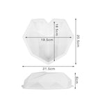 3D Diamond Love Heart Food Grade Mold Shaped Silicone With Dessert Decorating Cakes Mould For Birthday Fondant Chocolate Baking Diamond Heart Love Shape Silicone Mousse Cake Dessert Chocolate Mold Stevvex