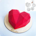 3D Diamond Love Heart Food Grade Mold Shaped Silicone With Dessert Decorating Cakes Mould For Birthday Fondant Chocolate Baking Diamond Heart Love Shape Silicone Mousse Cake Dessert Chocolate Mold Stevvex