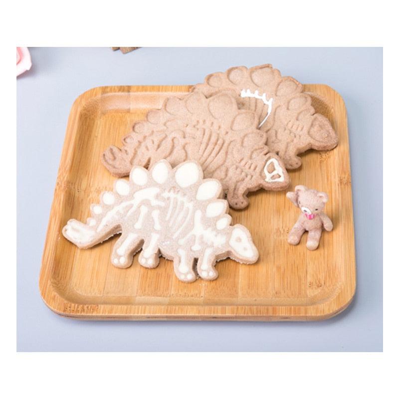 3D Dinosaur Cookie Cutters Mold Dinosaur Biscuit Cartoon Mould Sugarcraft Dessert Baking Silicone Mold For Sop Cake Decor Tool Dinosaur Fossil Cookie Making Molds Stamps For Kitchen Stevvex