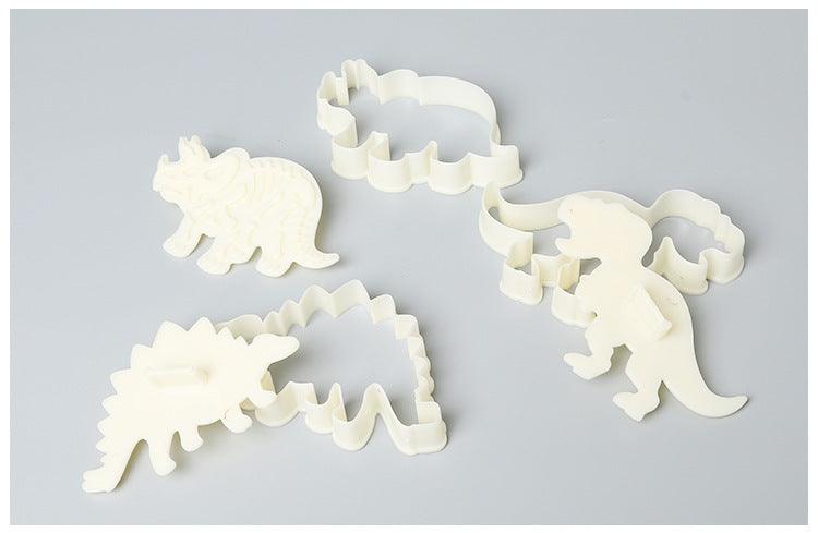 3D Dinosaur Cookie Cutters Mold Dinosaur Biscuit Cartoon Mould Sugarcraft Dessert Baking Silicone Mold For Sop Cake Decor Tool Dinosaur Fossil Cookie Making Molds Stamps For Kitchen Stevvex