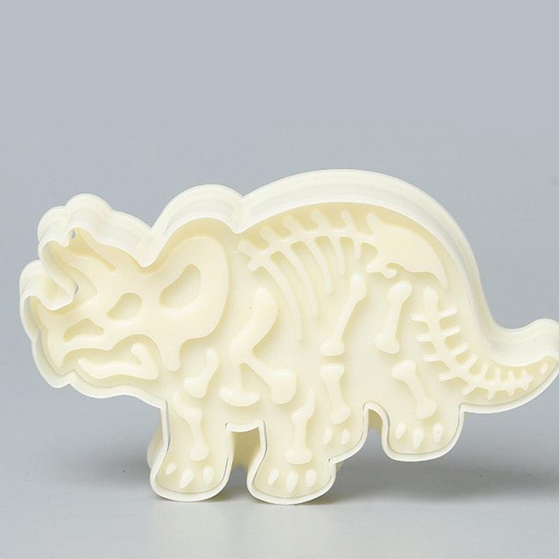 3D Dinosaur Cookie Cutters Mold Dinosaur Biscuit Cartoon Mould Sugarcraft Dessert Baking Silicone Mold For Sop Cake Decor Tool Dinosaur Fossil Cookie Making Molds Stamps For Kitchen Stevvex