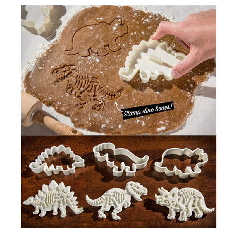 3D Dinosaur Cookie Cutters Mold Dinosaur Biscuit Cartoon Mould Sugarcraft Dessert Baking Silicone Mold For Sop Cake Decor Tool Dinosaur Fossil Cookie Making Molds Stamps For Kitchen Stevvex