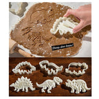 3D Dinosaur Cookie Cutters Mold Dinosaur Biscuit Cartoon Mould Sugarcraft Dessert Baking Silicone Mold For Sop Cake Decor Tool Dinosaur Fossil Cookie Making Molds Stamps For Kitchen Stevvex