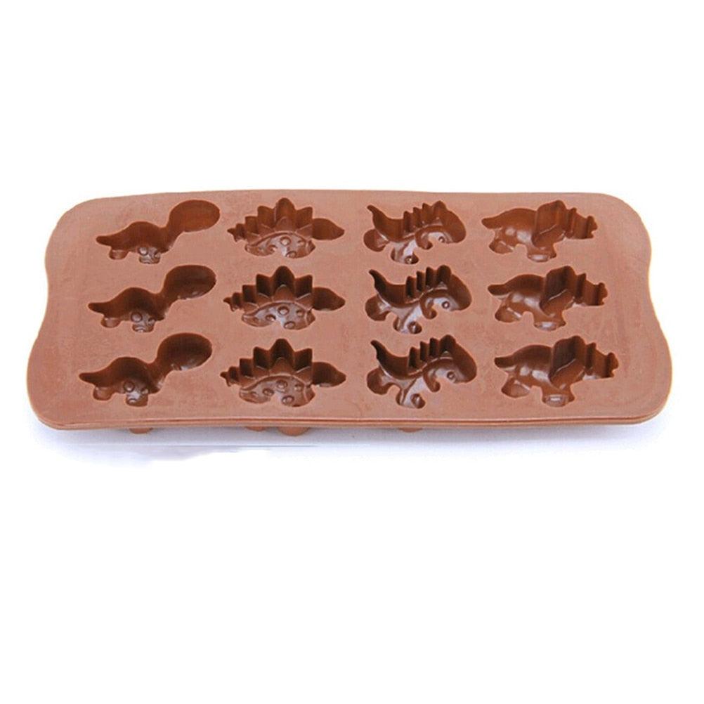 3D Dinosaur Silicone Fondant Mould Cake Chocolate Candy Fondant Candle Soap Craft Cake Mold Baking Cute Dinosaur Silicone Cake Molds Kid's Dino Chocolate Mold Tray Stevvex