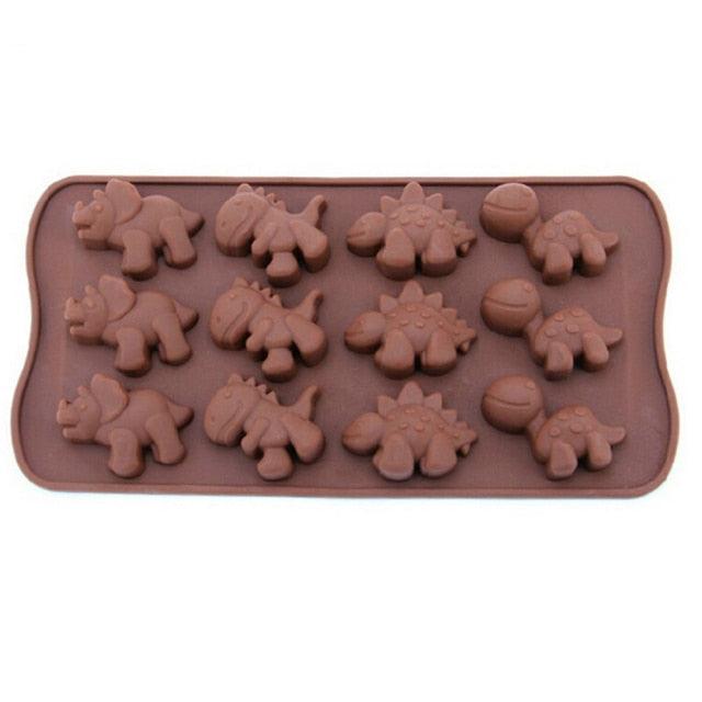 3D Dinosaur Silicone Fondant Mould Cake Chocolate Candy Fondant Candle Soap Craft Cake Mold Baking Cute Dinosaur Silicone Cake Molds Kid's Dino Chocolate Mold Tray Stevvex
