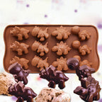 3D Dinosaur Silicone Fondant Mould Cake Chocolate Candy Fondant Candle Soap Craft Cake Mold Baking Cute Dinosaur Silicone Cake Molds Kid's Dino Chocolate Mold Tray Stevvex