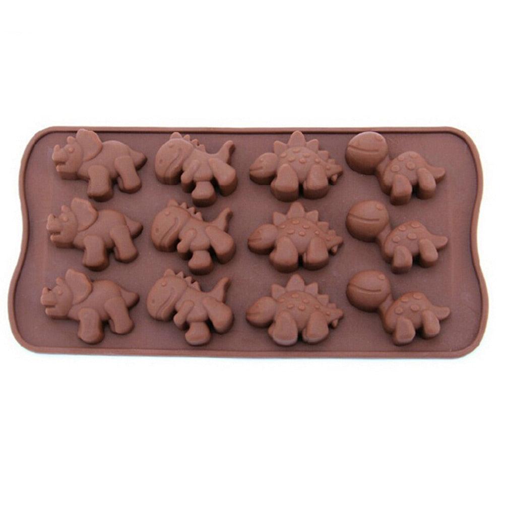 3D Dinosaur Silicone Fondant Mould Cake Chocolate Candy Fondant Candle Soap Craft Cake Mold Baking Cute Dinosaur Silicone Cake Molds Kid's Dino Chocolate Mold Tray Stevvex