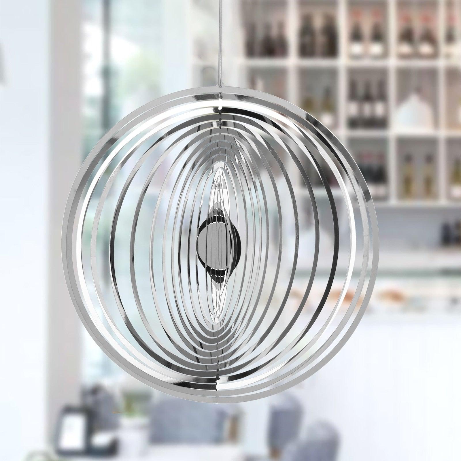 3D Drop-shaped Rotating Wind Spinner Outdoor Metal Sculptures Flowing Stainless Steel Wind Chimes Flowing-Light Effect Design Home Garden Decoration Outdoor Hanging Decor Gift Wind Spinners Mirrored Patio Wind Chime Yard Decor Stevvex