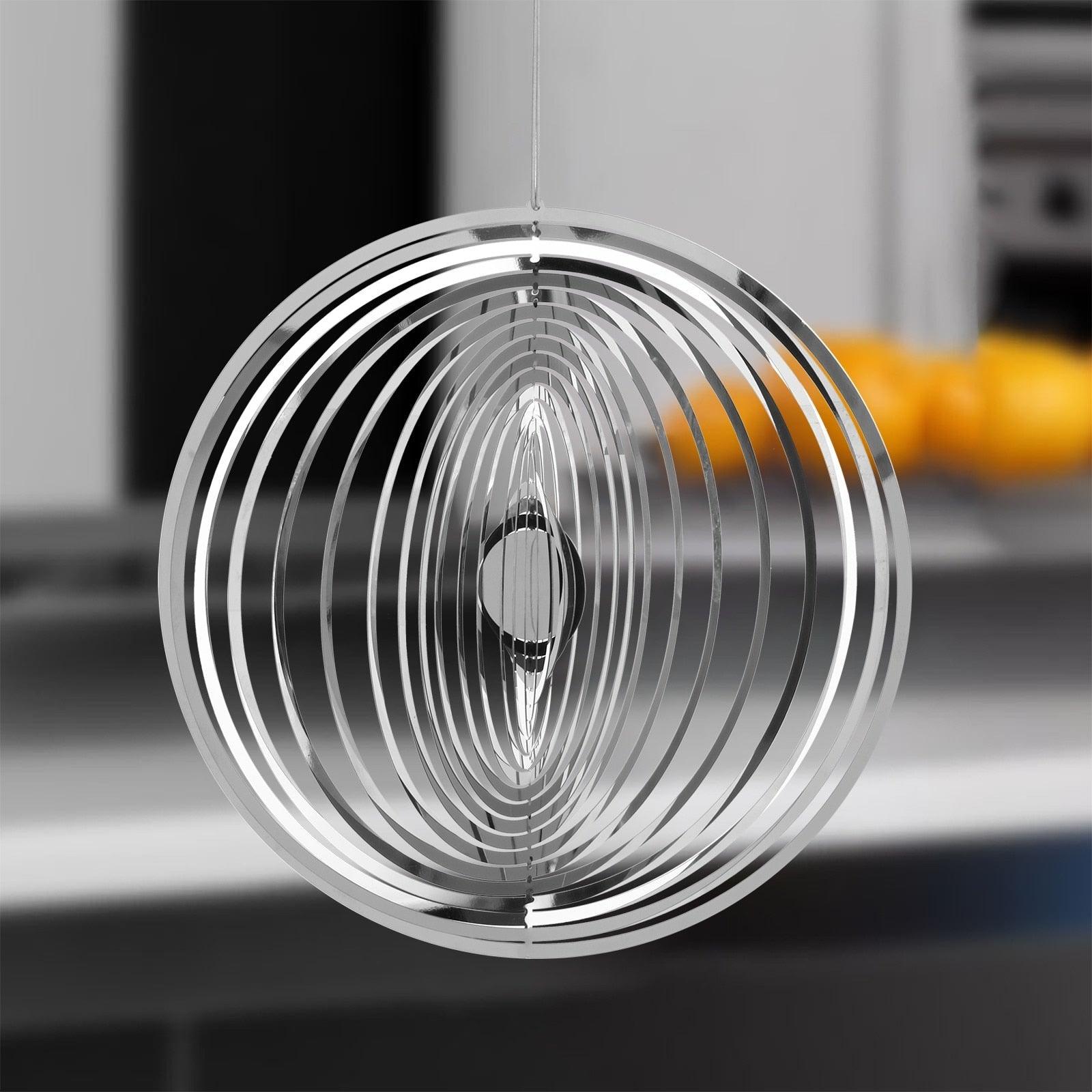 3D Drop-shaped Rotating Wind Spinner Outdoor Metal Sculptures Flowing Stainless Steel Wind Chimes Flowing-Light Effect Design Home Garden Decoration Outdoor Hanging Decor Gift Wind Spinners Mirrored Patio Wind Chime Yard Decor Stevvex