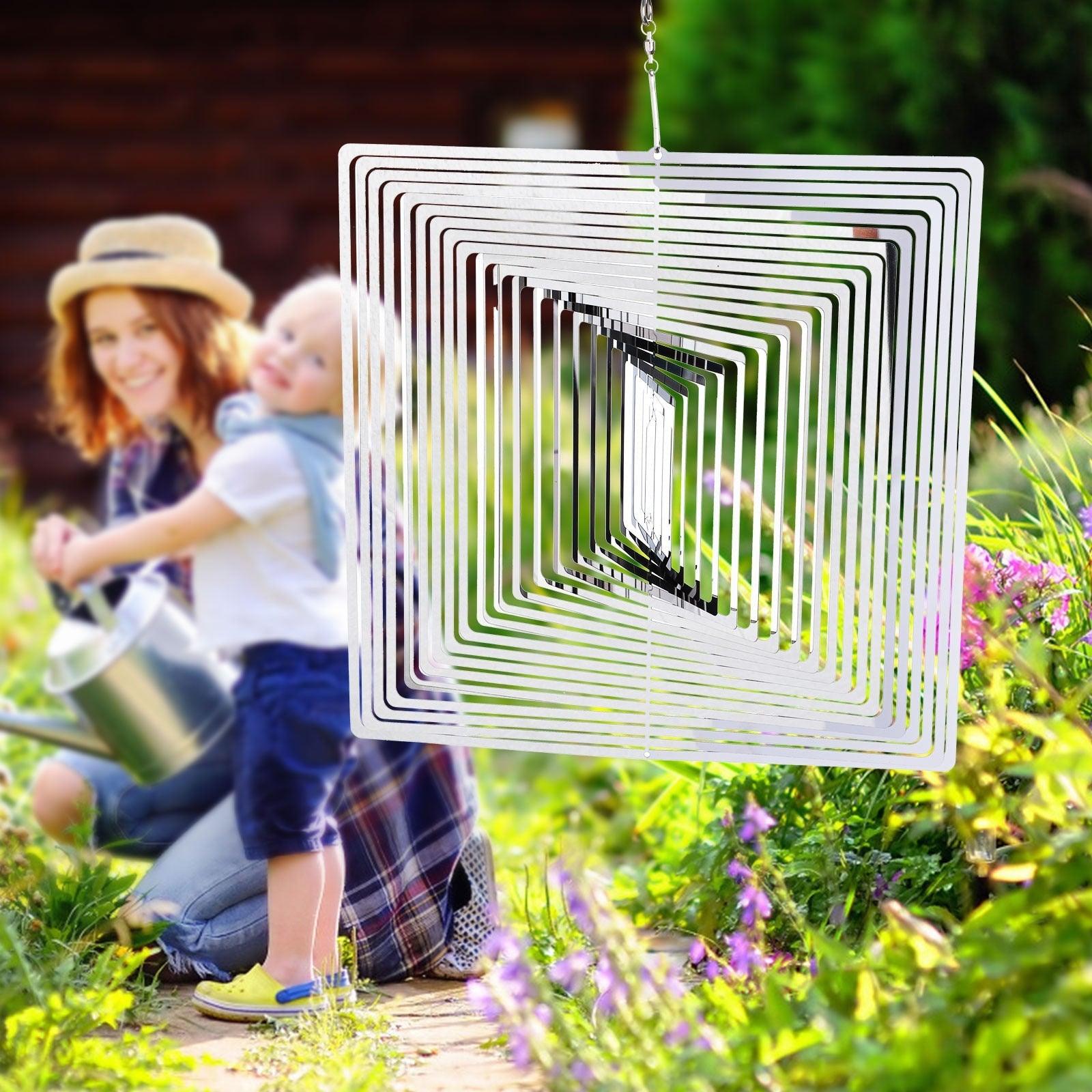 3D Drop-shaped Rotating Wind Spinner Outdoor Metal Sculptures Flowing Stainless Steel Wind Chimes Flowing-Light Effect Design Home Garden Decoration Outdoor Hanging Decor Gift Wind Spinners Mirrored Patio Wind Chime Yard Decor Stevvex