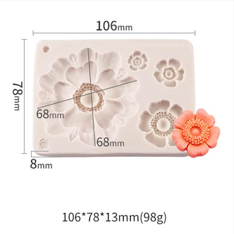 3D Flower Shape Silicone Mold Chocolate Sugar Cookies Chocolate Mould Cake Lace Decoration Clay Mold Kitchen Baking Tool Fondant Molds Mini Flower Mold Non-stick Silicone Molds For Cake Decorating Stevvex