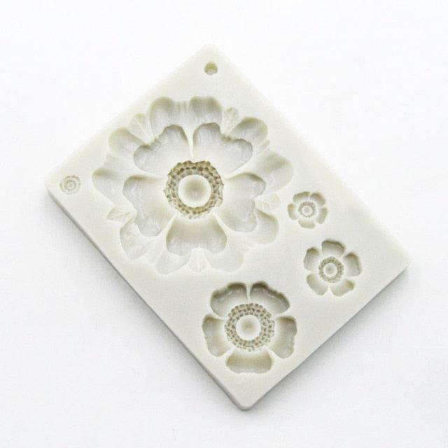 3D Flower Shape Silicone Mold Chocolate Sugar Cookies Chocolate Mould Cake Lace Decoration Clay Mold Kitchen Baking Tool Fondant Molds Mini Flower Mold Non-stick Silicone Molds For Cake Decorating Stevvex