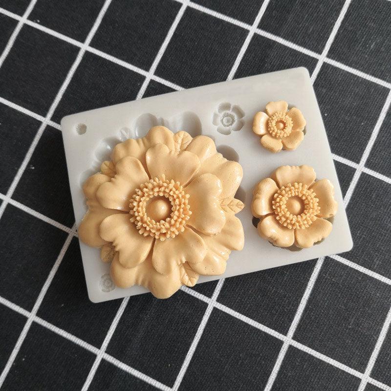 3D Flower Shape Silicone Mold Chocolate Sugar Cookies Chocolate Mould Cake Lace Decoration Clay Mold Kitchen Baking Tool Fondant Molds Mini Flower Mold Non-stick Silicone Molds For Cake Decorating Stevvex