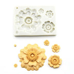 3D Flower Shape Silicone Mold Chocolate Sugar Cookies Chocolate Mould Cake Lace Decoration Clay Mold Kitchen Baking Tool Fondant Molds Mini Flower Mold Non-stick Silicone Molds For Cake Decorating Stevvex