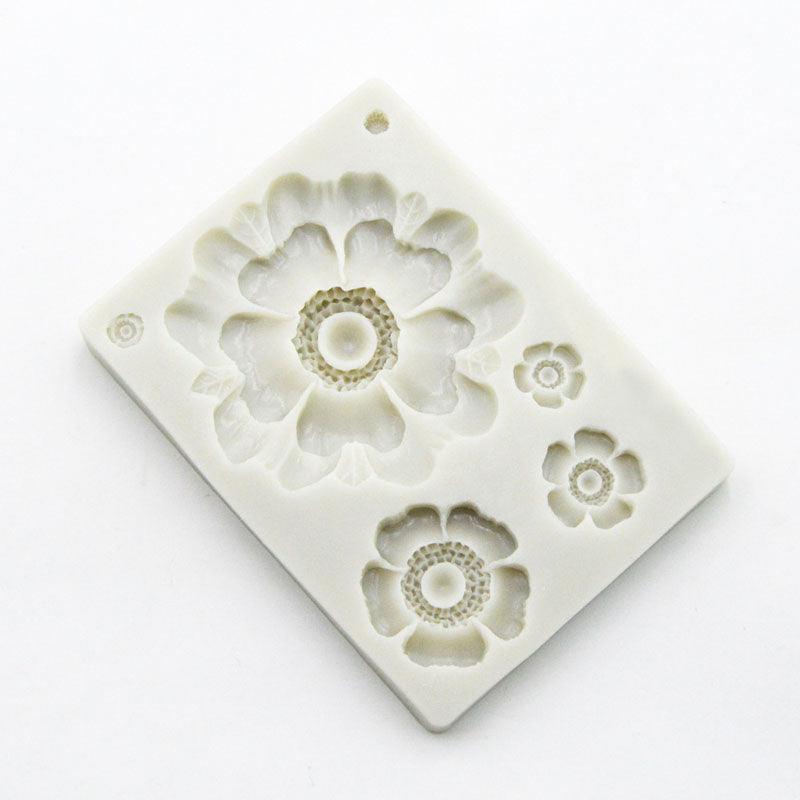 3D Flower Shape Silicone Mold Chocolate Sugar Cookies Chocolate Mould Cake Lace Decoration Clay Mold Kitchen Baking Tool Fondant Molds Mini Flower Mold Non-stick Silicone Molds For Cake Decorating Stevvex