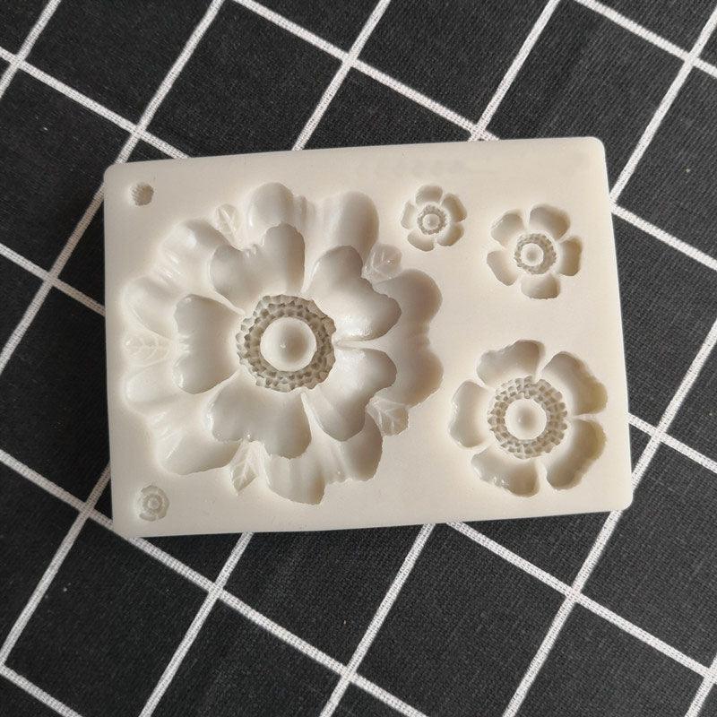 3D Flower Shape Silicone Mold Chocolate Sugar Cookies Chocolate Mould Cake Lace Decoration Clay Mold Kitchen Baking Tool Fondant Molds Mini Flower Mold Non-stick Silicone Molds For Cake Decorating Stevvex